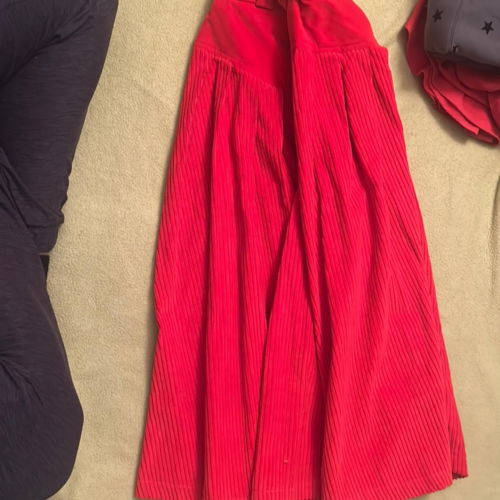 Orange corduroy skirt